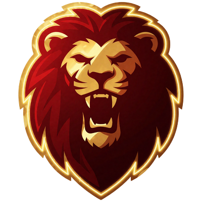 Rotes L&ouml;wenkopf-Emblem als Symbol f&uuml;r den Slot-Provider Pragmatic Play
