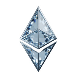 Silberner Ethereum-Diamant als Kryptow&auml;hrung f&uuml;r Casino-Einzahlungen